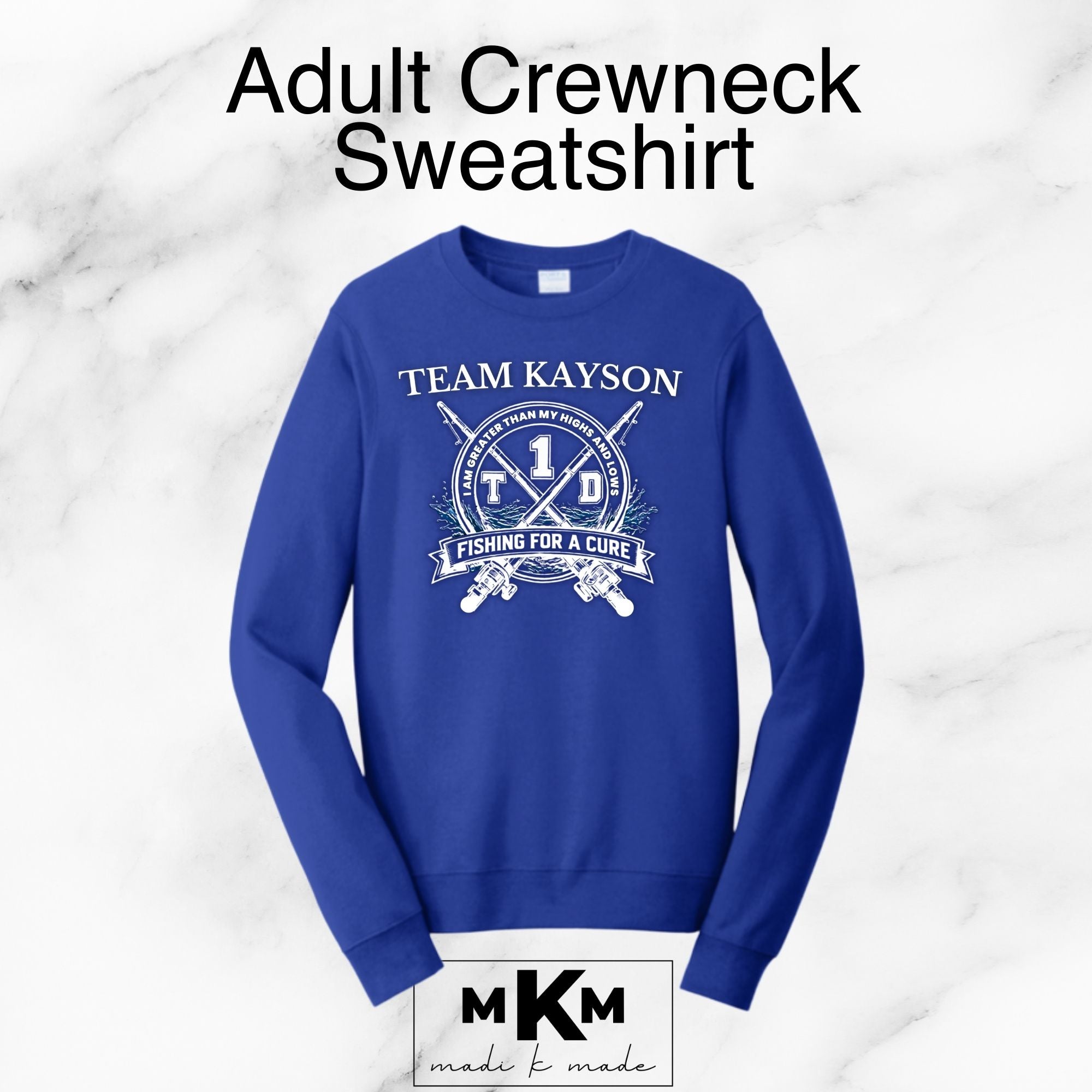 Team Kayson Adult Crewneck Sweatshirt (True Royal)