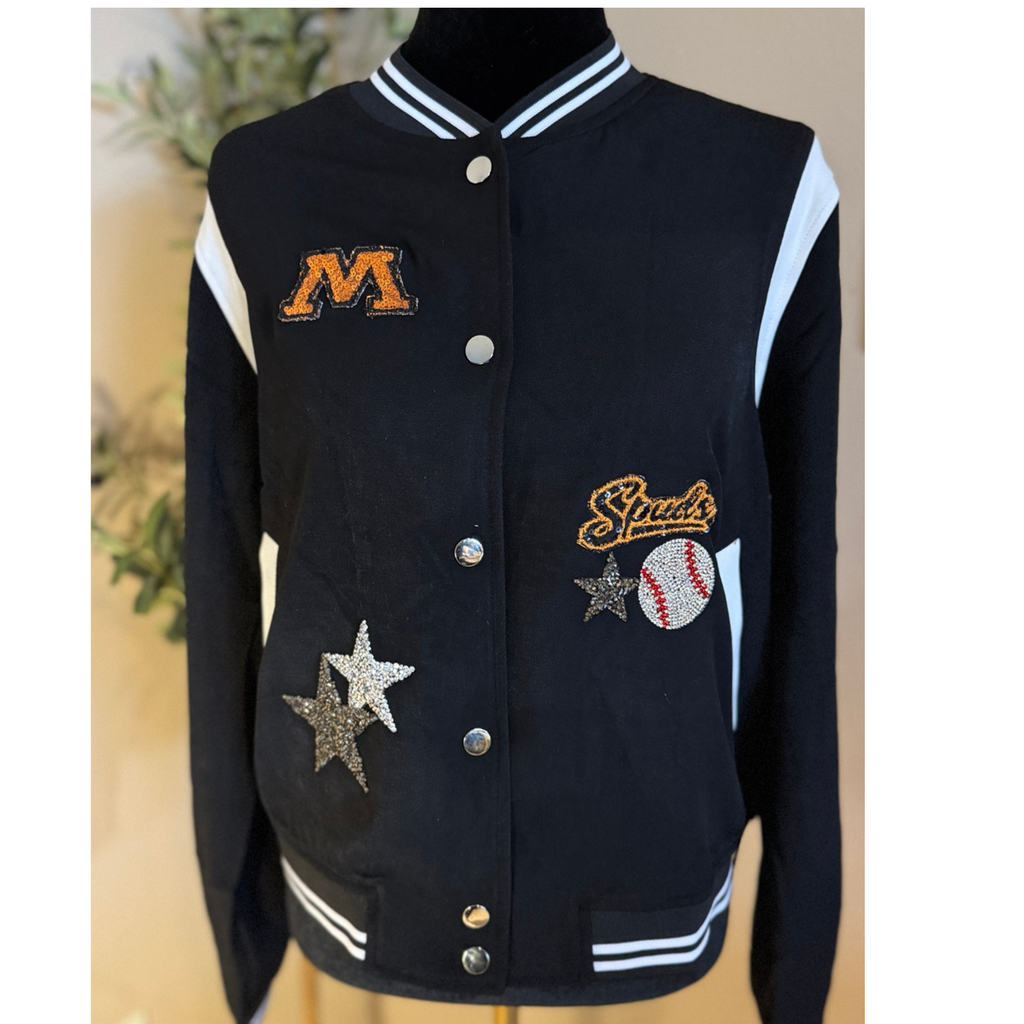 Custom Sequin Varsity Jacket – Personalized Sports Jacket with Name & Number
