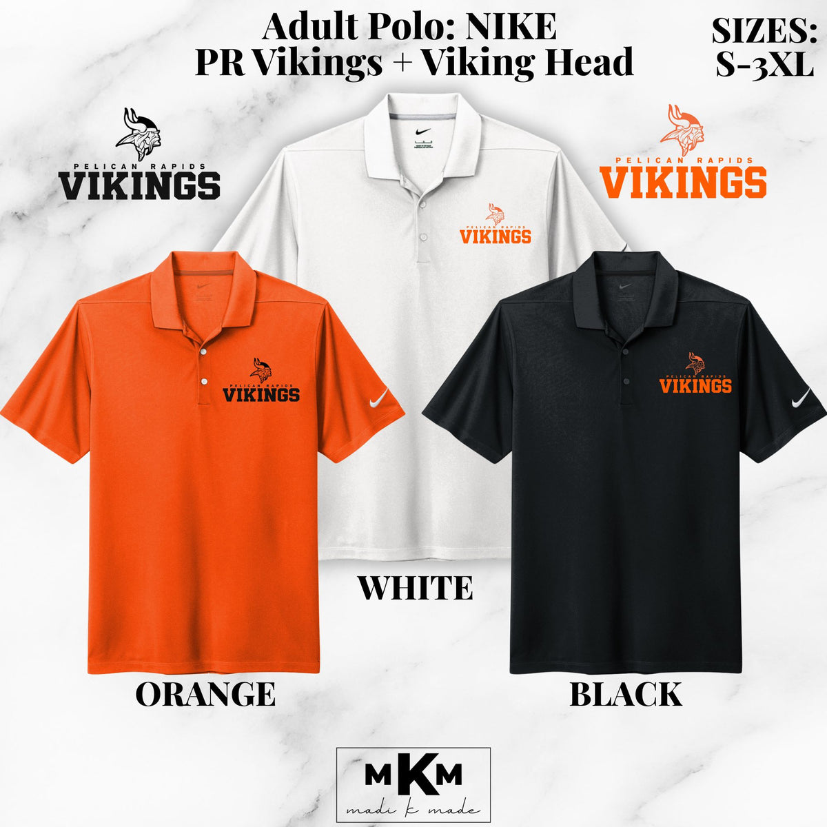 Pelican Rapids Vikings + Logo Polos