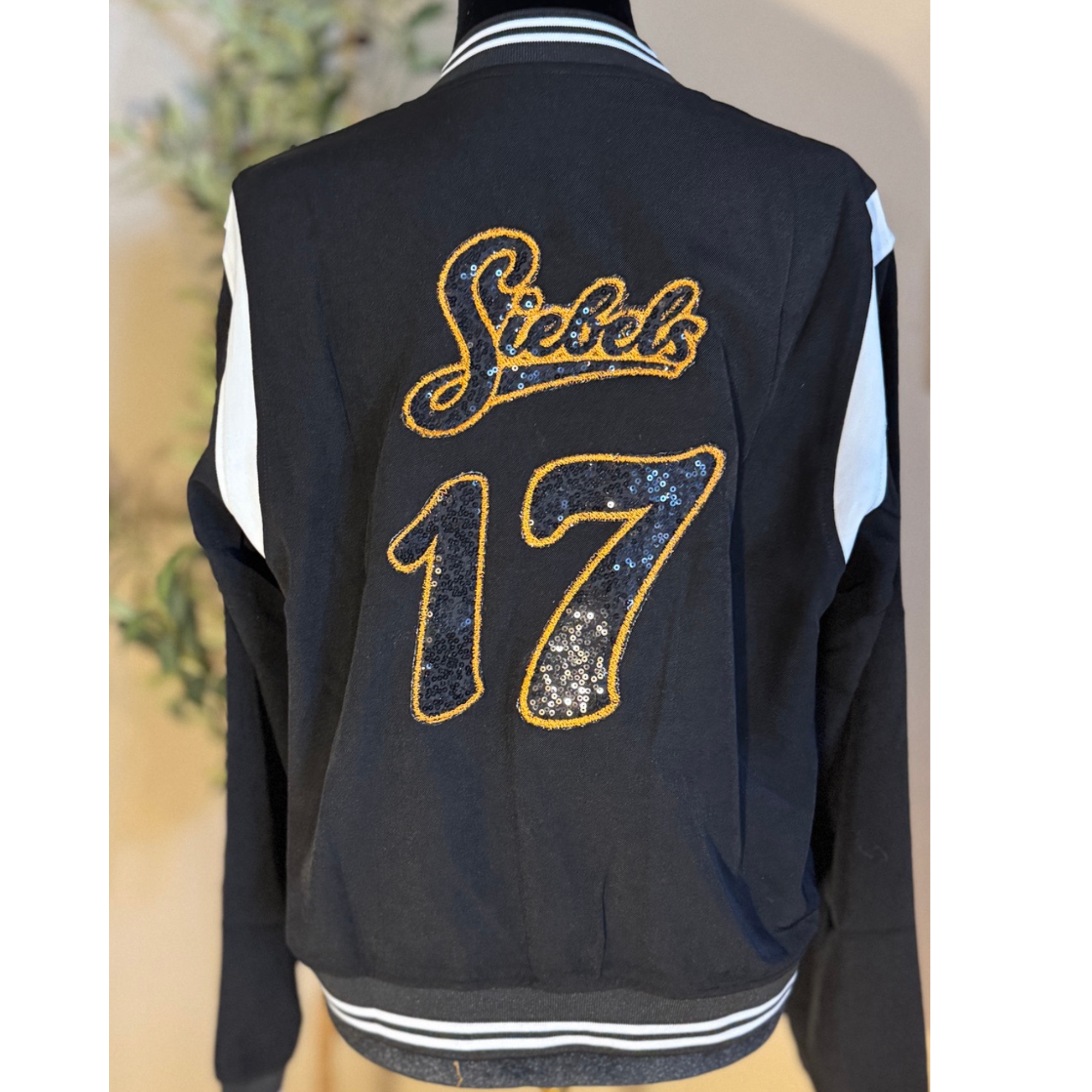 Custom Sequin Varsity Jacket – Personalized Sports Jacket with Name & Number