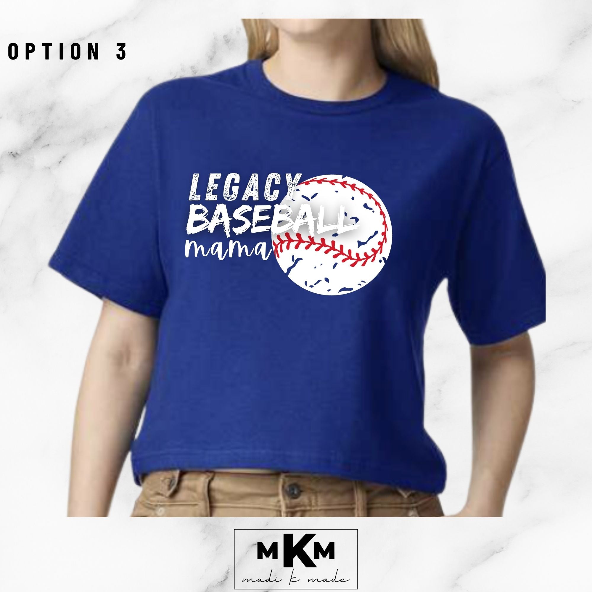 Option 3: Legacy Baseball Mama Tee (Boxy Crop Fit)