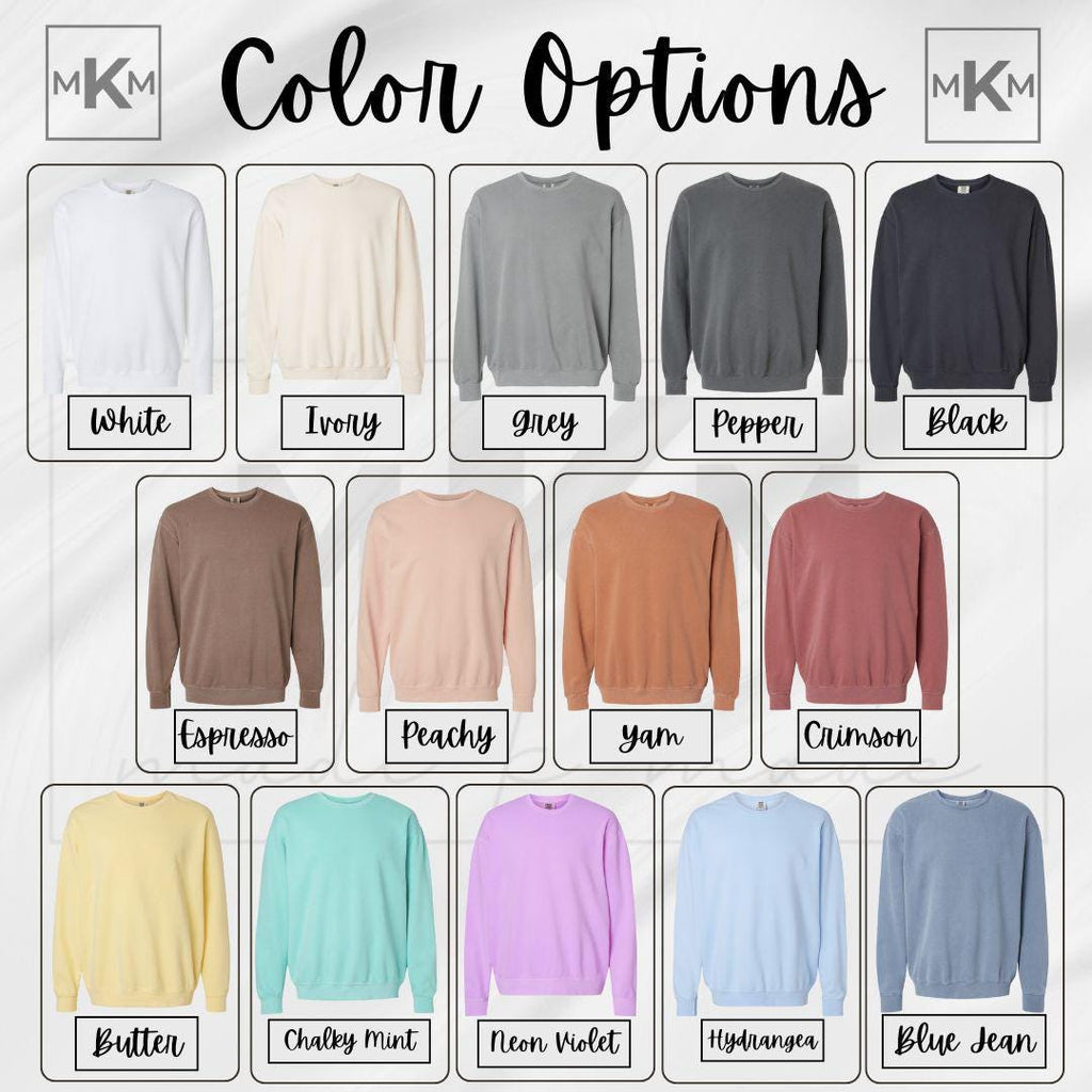 Custom School Spirit Trendy Sweatshirt – Personalized Game Day Crewneck, Distressed Look, Custom Colors, Mascot Text on Collar, Unisex Fit