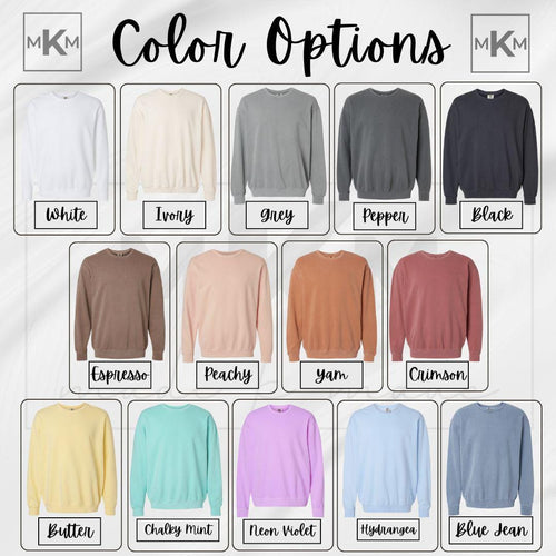 Custom School Spirit Trendy Sweatshirt – Personalized Game Day Crewneck, Distressed Look, Custom Colors, Mascot Text on Collar, Unisex Fit