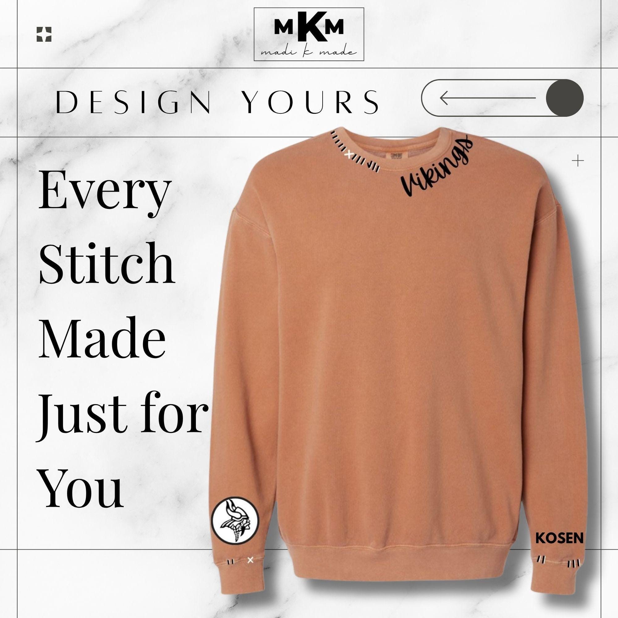 Custom School Spirit Trendy Sweatshirt – Personalized Game Day Crewneck, Distressed Look, Custom Colors, Mascot Text on Collar, Unisex Fit