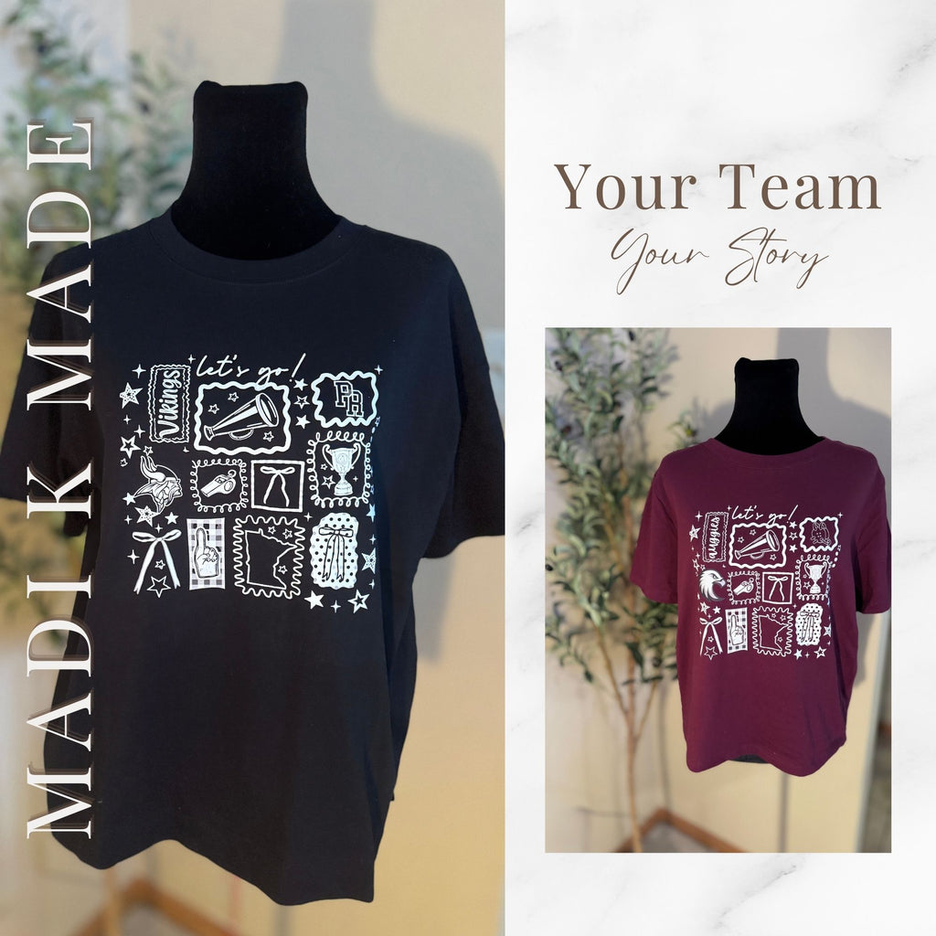 Custom Team Spirit Tee | Heat Press | Fan Collage Design