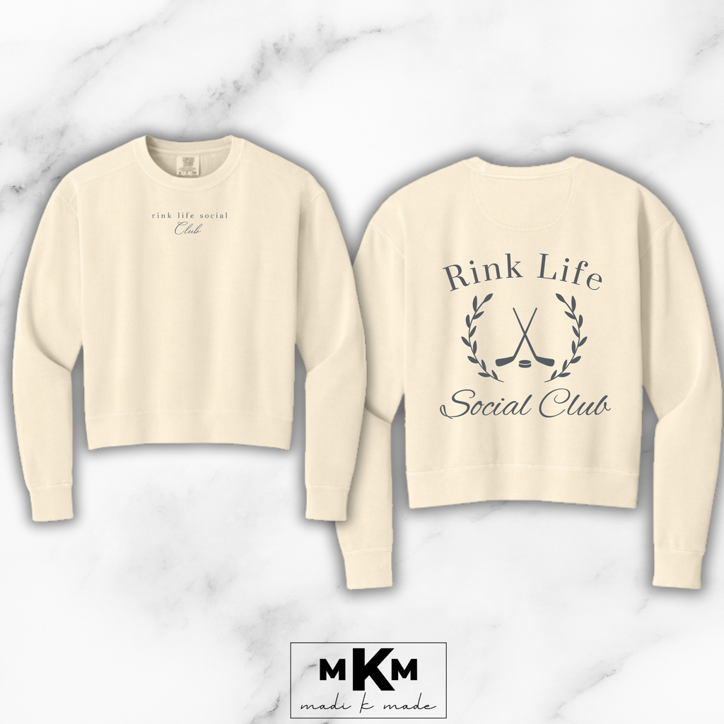 Hockey Boxy Crop Crewneck
