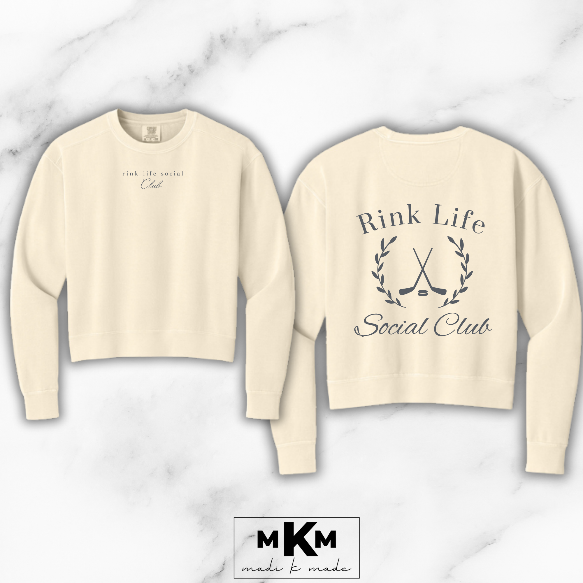 Hockey Boxy Crop Crewneck