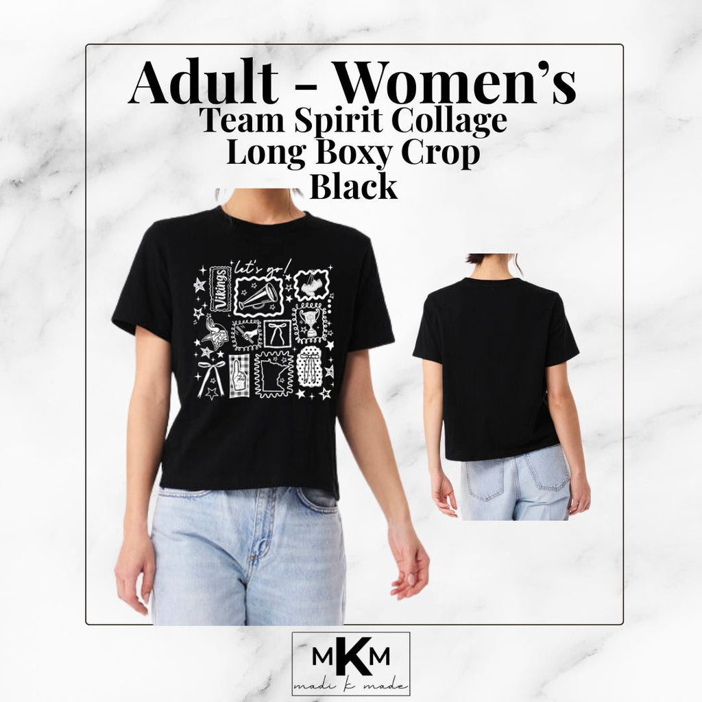 Bella + Canvas: Women's Track & Field Spirit Collage Boxy Tee