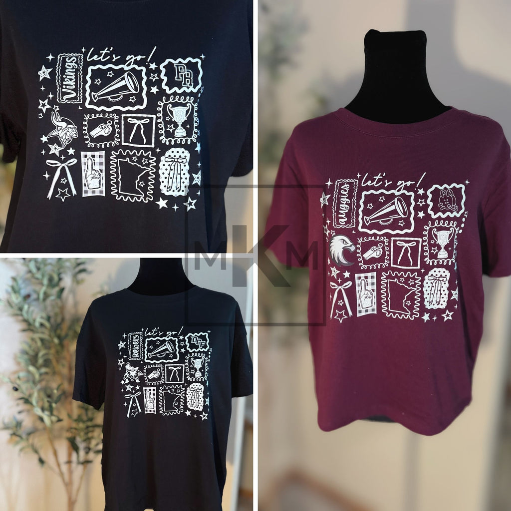 Custom Team Spirit Tee | Heat Press | Fan Collage Design