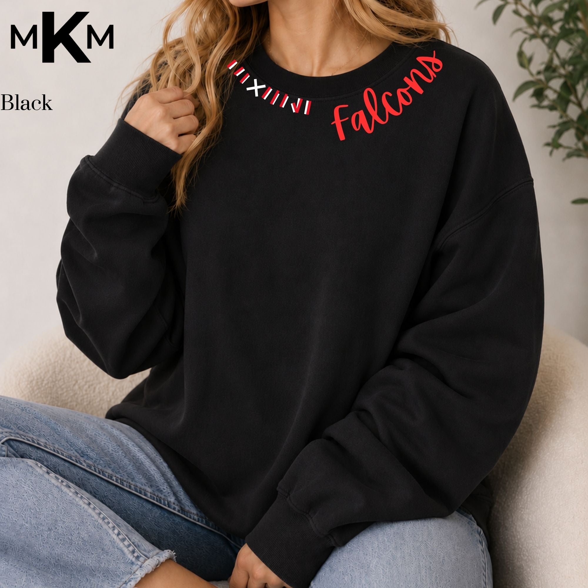 Park Christian Falcons Embroidered Collar Crewneck