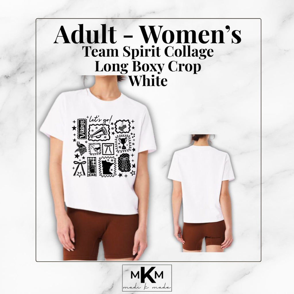 Bella + Canvas: Women's Track & Field Spirit Collage Boxy Tee
