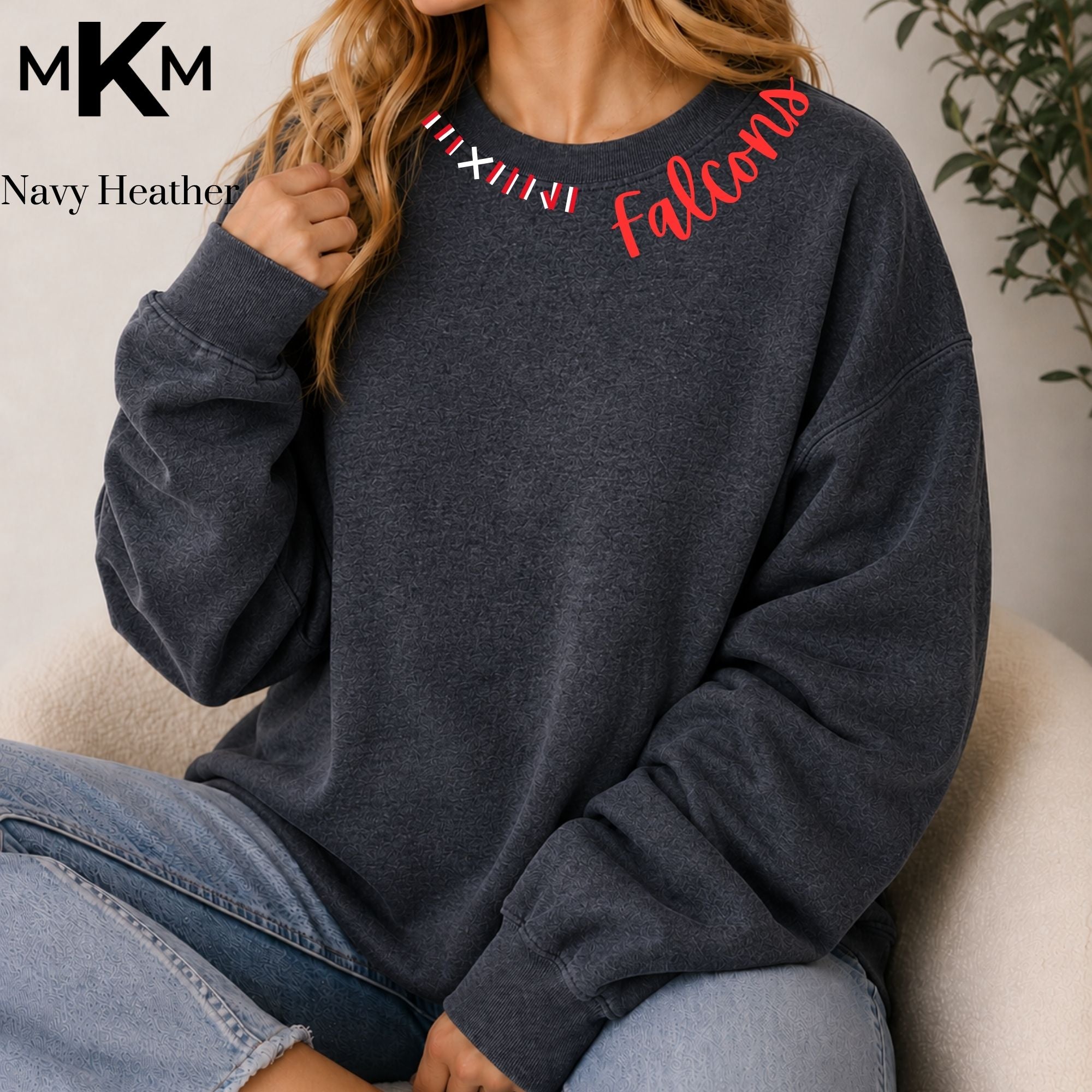 Park Christian Falcons Embroidered Collar Crewneck