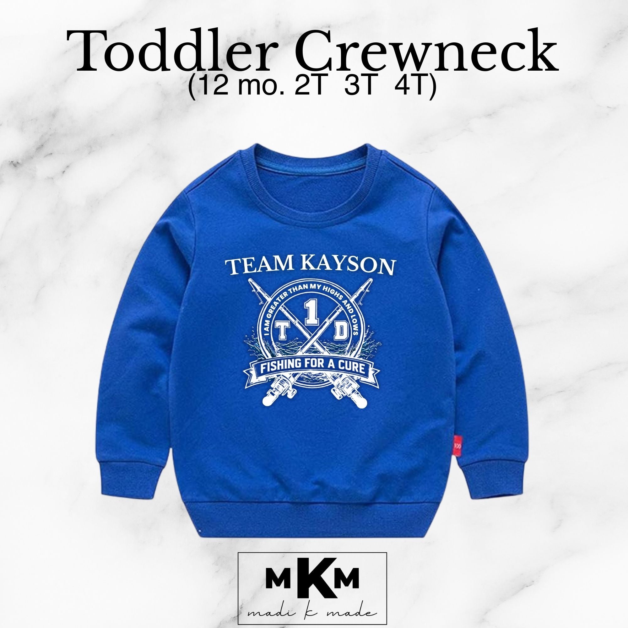 Team Kayson Toddler Crewneck Sweatshirt (Royal Blue)