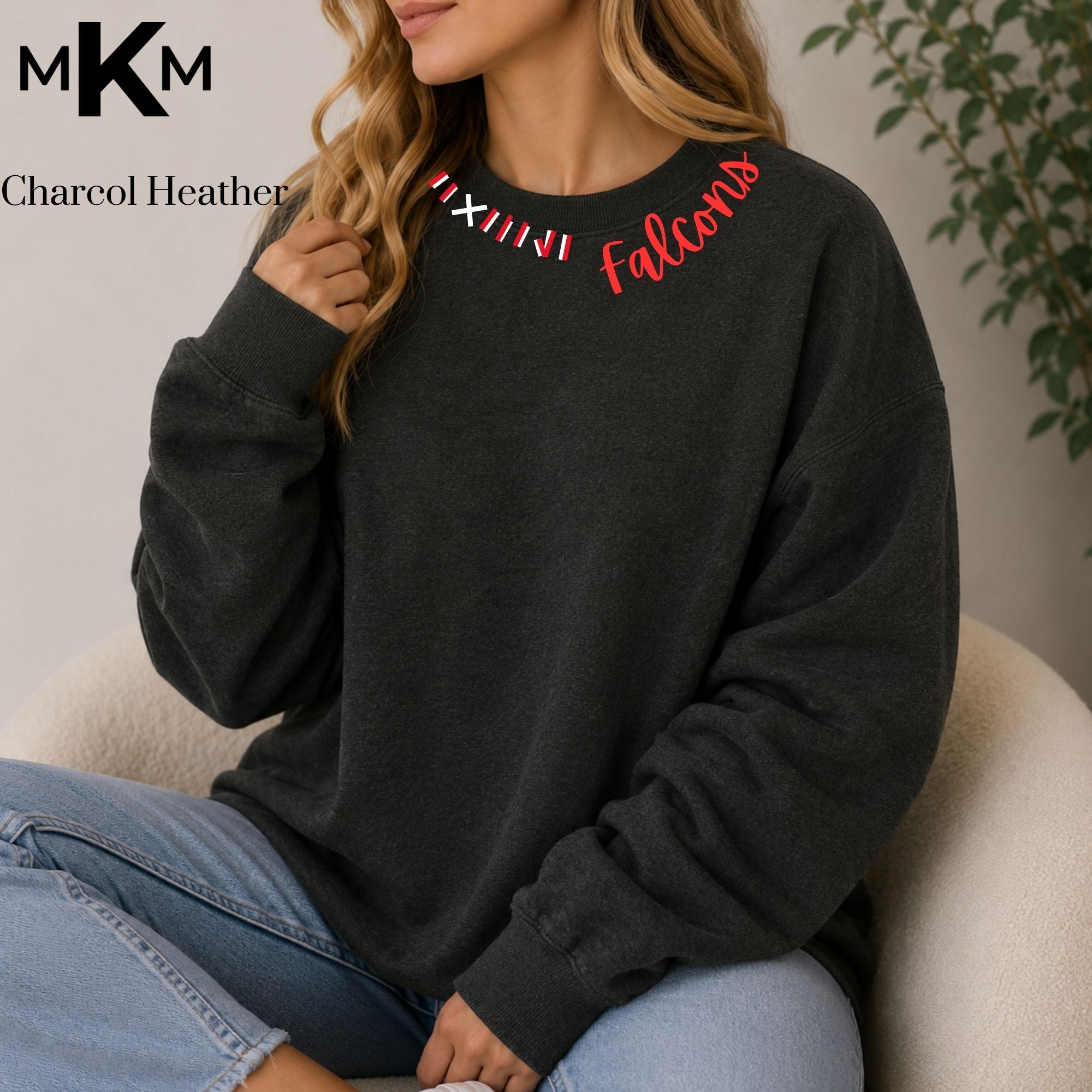 Park Christian Falcons Embroidered Collar Crewneck