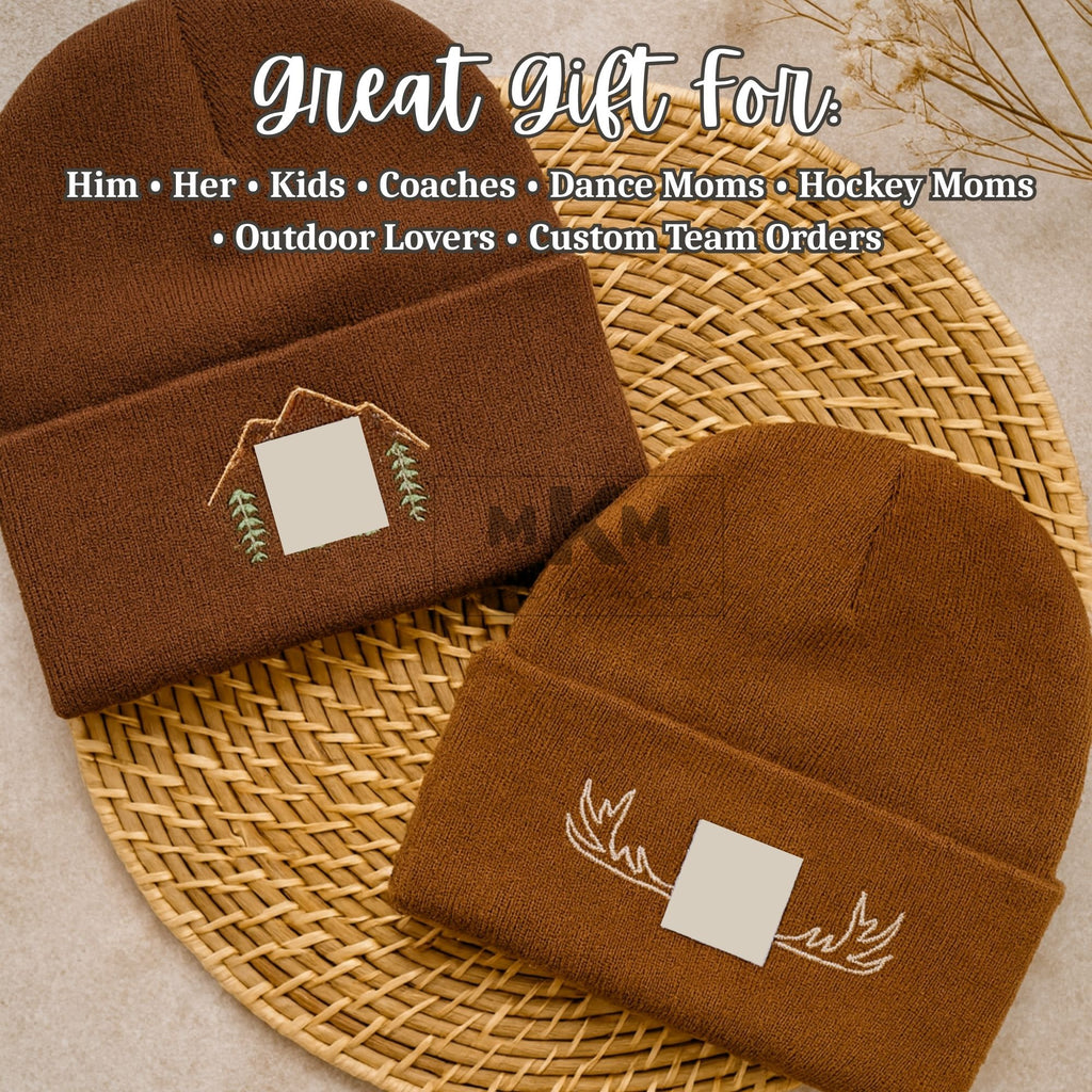 Custom Embroidered Beanie, Personalized Winter Hat, Name or Logo Hat, Adult, One Size, Knit Cuffed Beanie, Custom Designs, Gift for Him Her