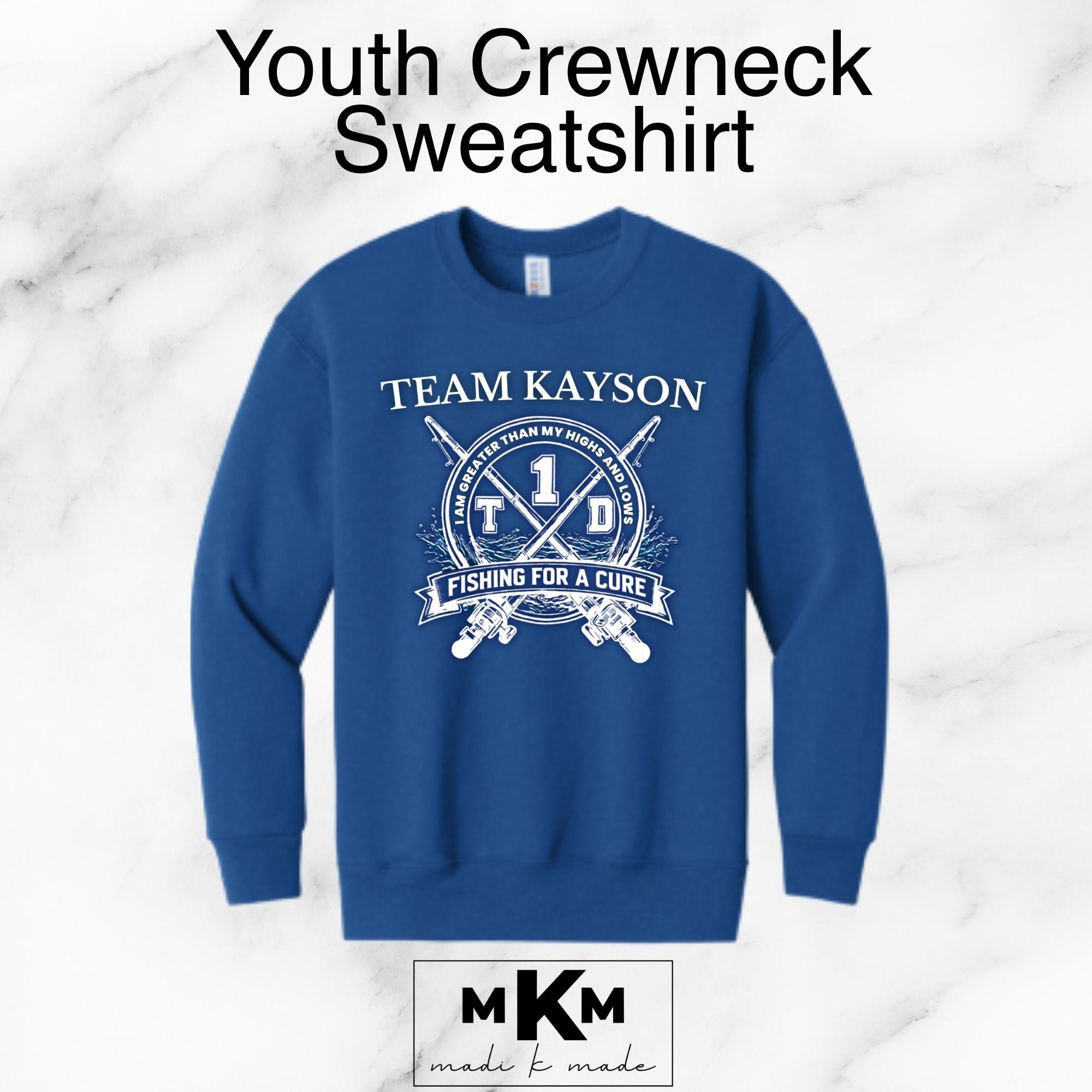Team Kayson Youth Crewneck Sweatshirt (Royal Blue)