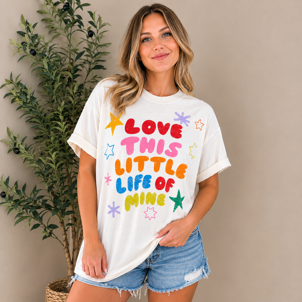 Love This Little Life of Mine Graphic Tee | Colorful Retro Shirt