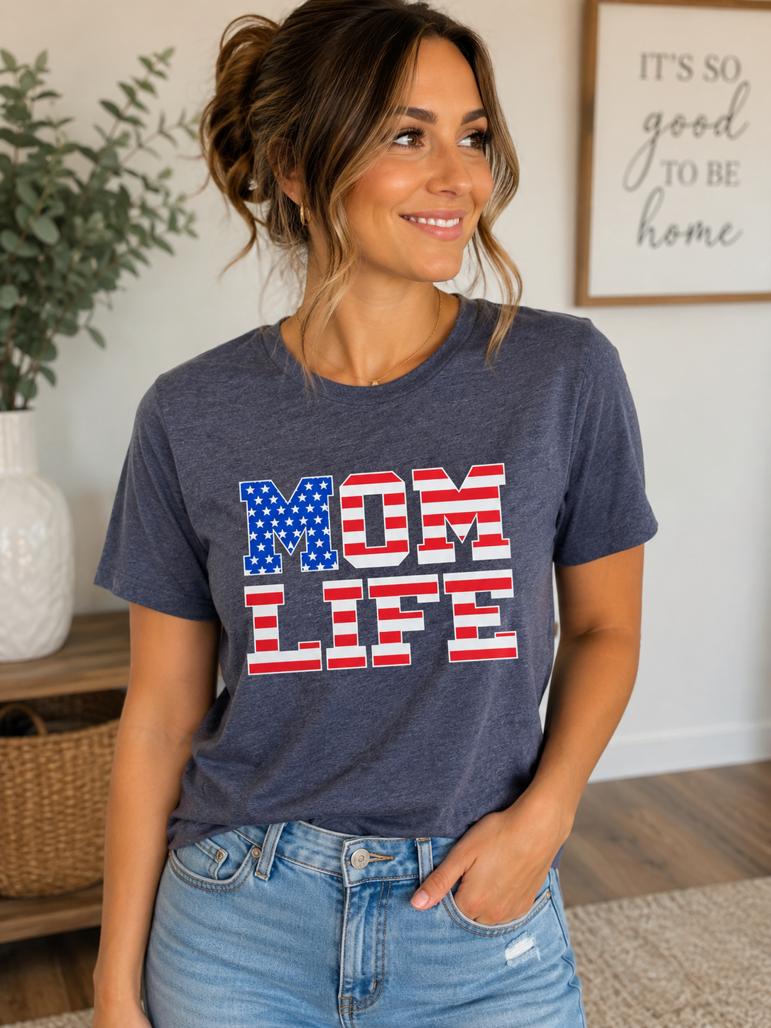 MOM LIFE Patriotic Tee