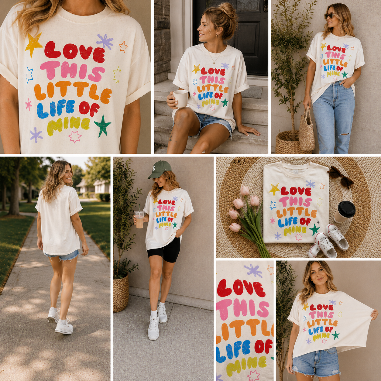 Love This Little Life of Mine Graphic Tee | Colorful Retro Shirt