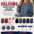 Park Christian Falcons Embroidered Collar Crewneck