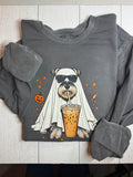 Ghost dog Halloween sweatshirt in Pepper