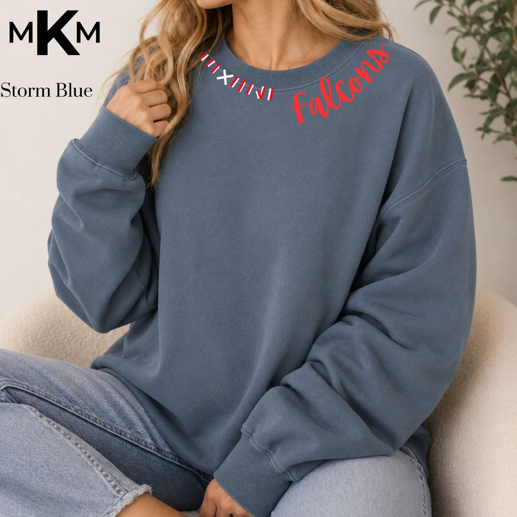 Park Christian Falcons Embroidered Collar Crewneck