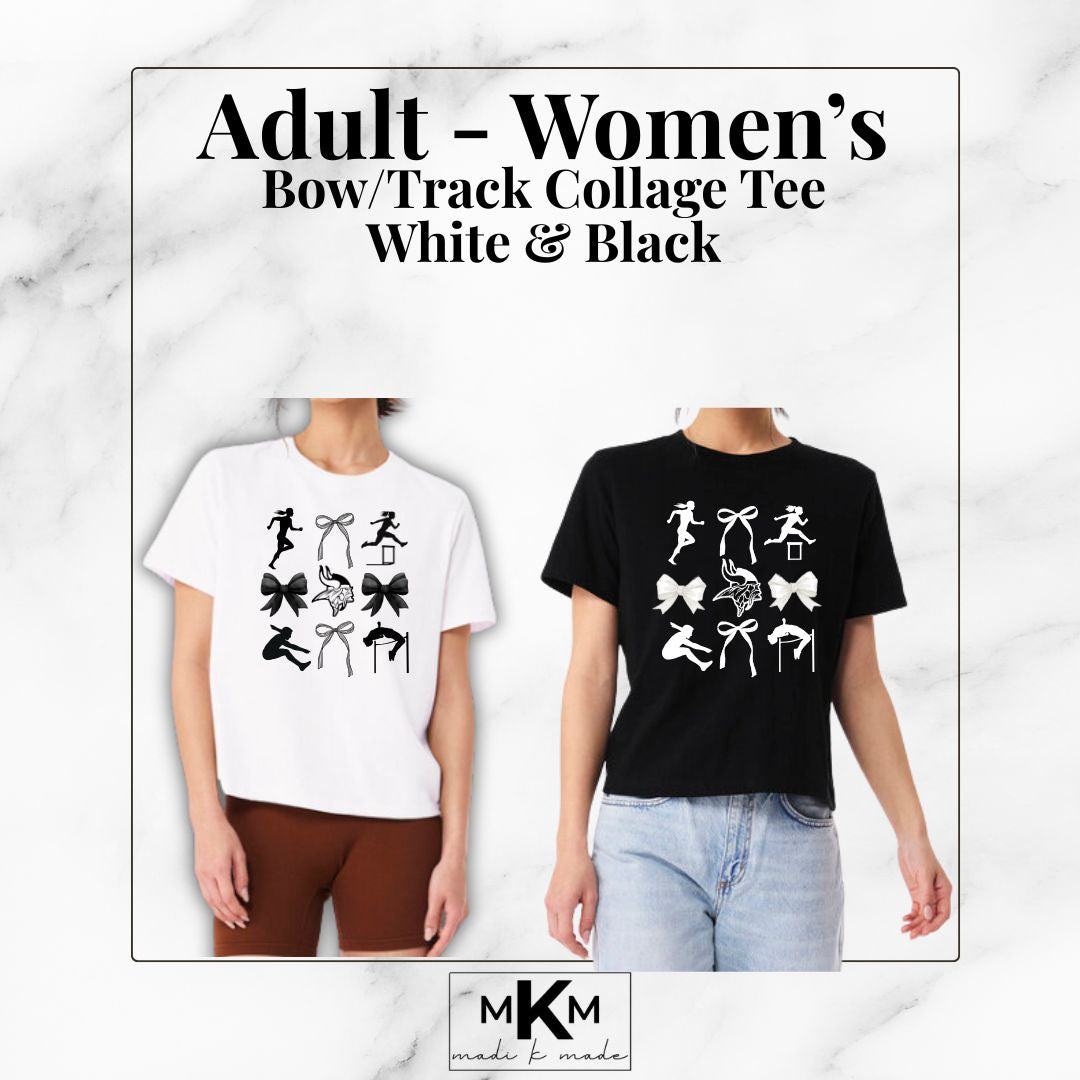 Bella + Canvas: Women's Bow Track Collage Boxy Tee