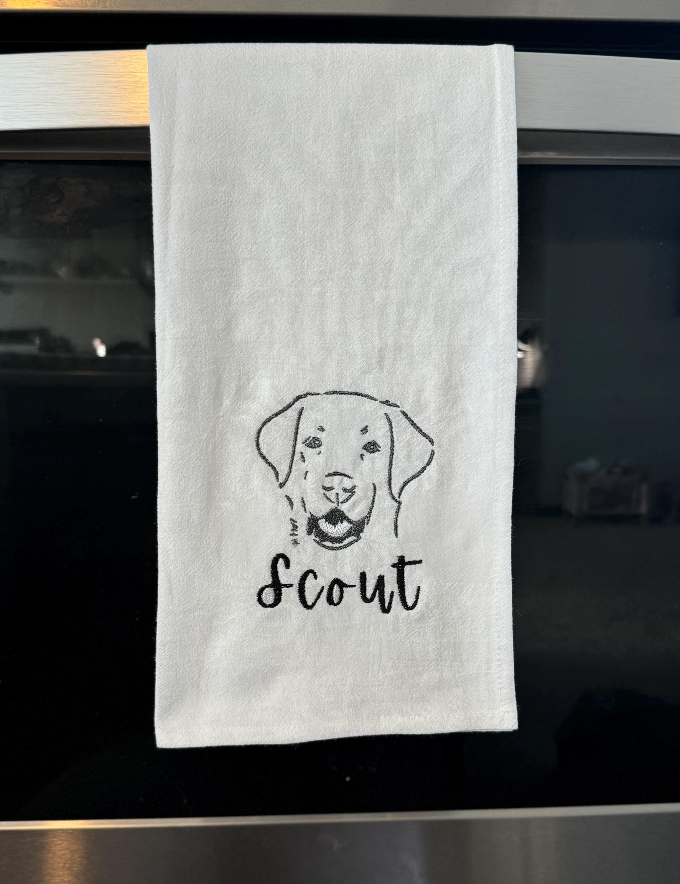 Customized Pet Flour Sack Towels - Personalized Towels featuring Your Beloved Pet's Name - Perfect for Dogs, Cats, and More - 30x30 Inches!