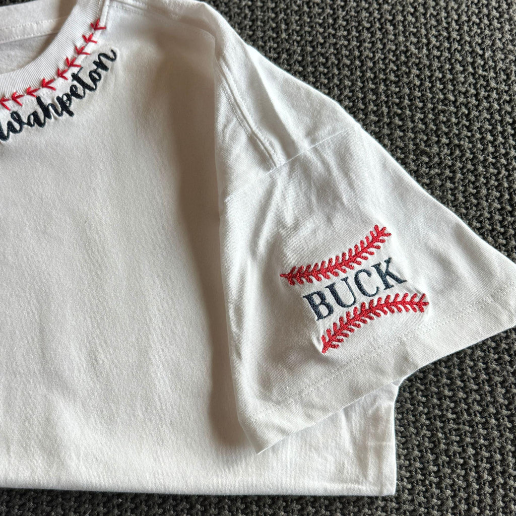 Custom Baseball T-Shirt | Personalized Team Name, Player Number & Last Name | Embroidered Game Day Shirt | Soft T-Shirt | Cute Team Shirt