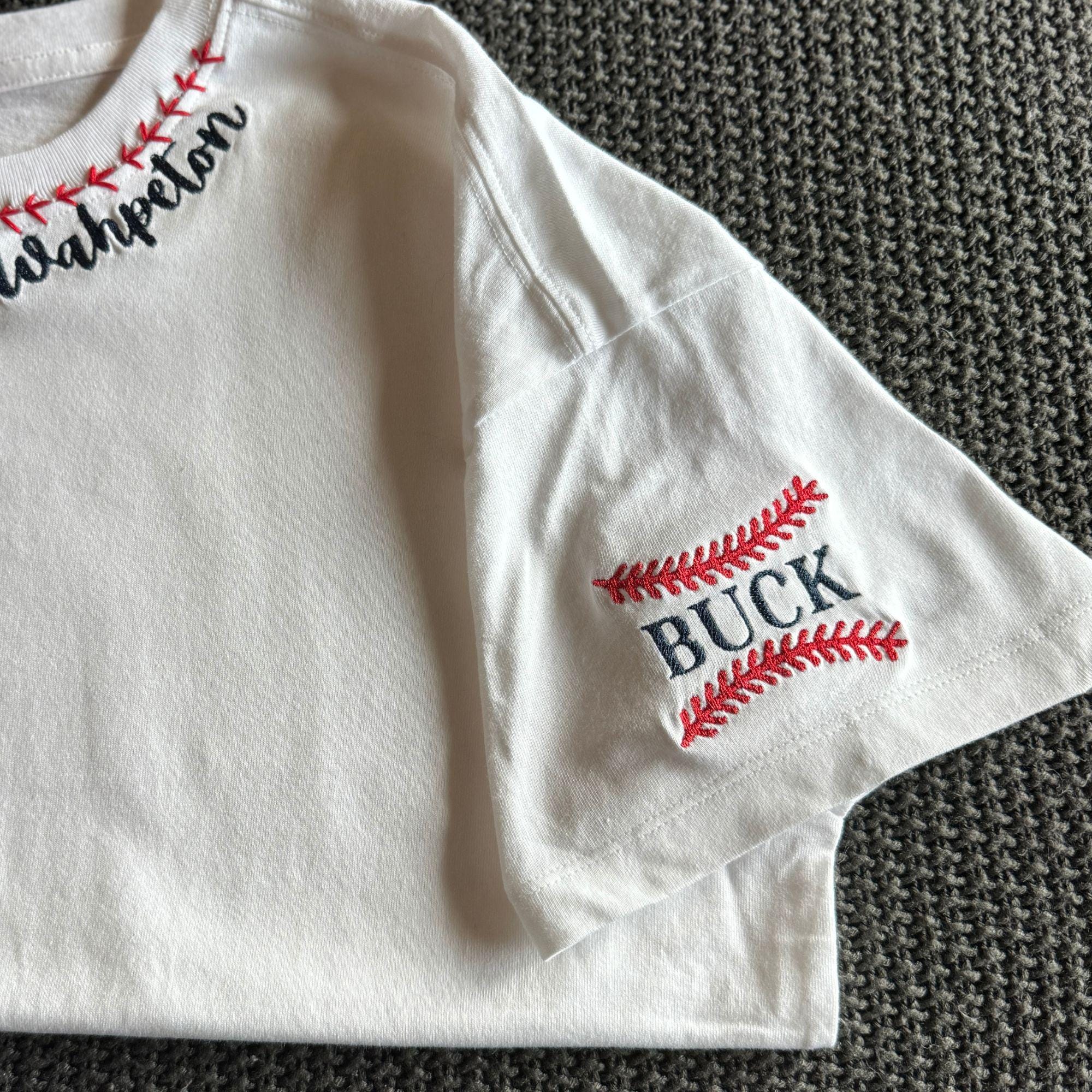 Custom Baseball T-Shirt | Personalized Team Name, Player Number & Last Name | Embroidered Game Day Shirt | Soft T-Shirt | Cute Team Shirt
