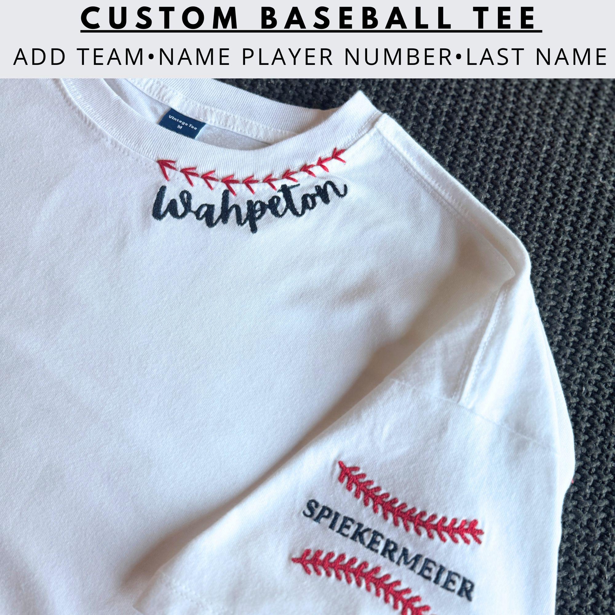 Custom Baseball T-Shirt | Personalized Team Name, Player Number & Last Name | Embroidered Game Day Shirt | Soft T-Shirt | Cute Team Shirt