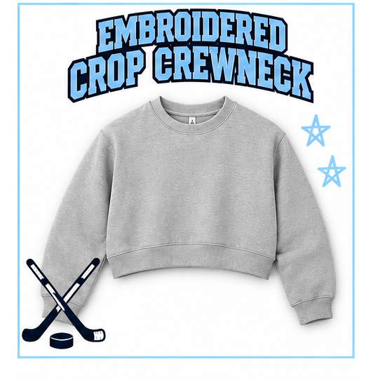Embroidered Crop Crewneck