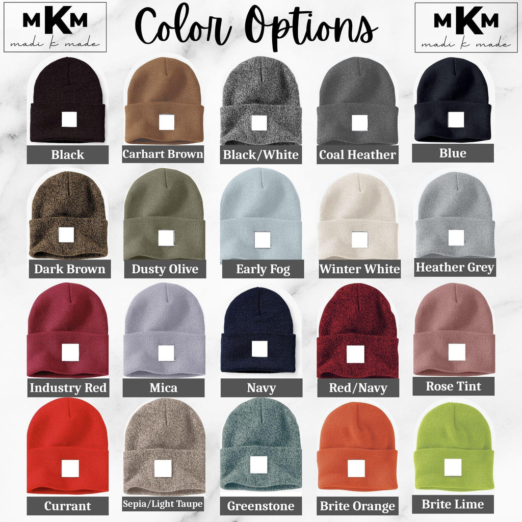 Custom Embroidered Beanie, Personalized Winter Hat, Name or Logo Hat, Adult, One Size, Knit Cuffed Beanie, Custom Designs, Gift for Him Her