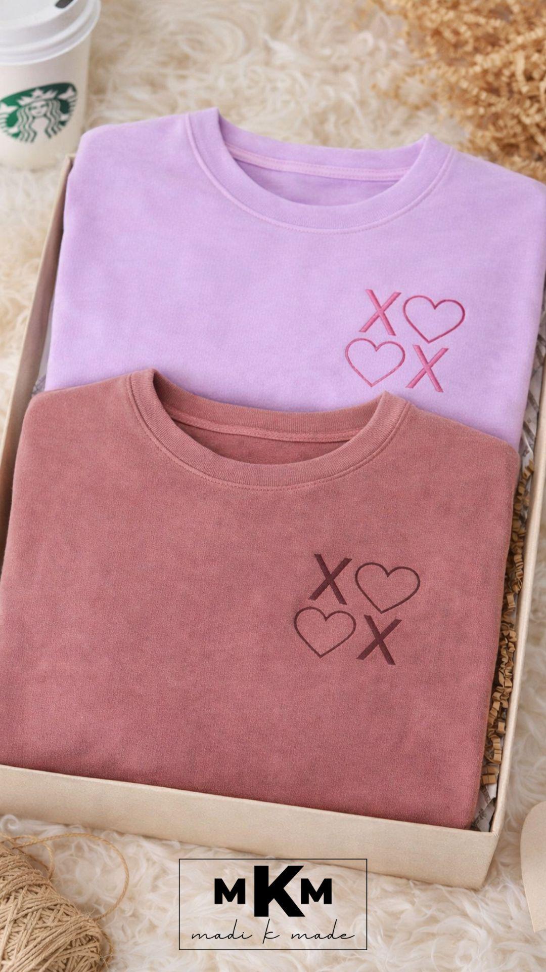 Valentine’s Day Sweatshirt | XOXO Heart Embroidered Crewneck | Cozy Pink Valentine Pullover | Women’s Valentine Gift | Madi K Made